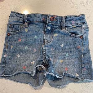Cat and Jack girls denim shorts with heart print
